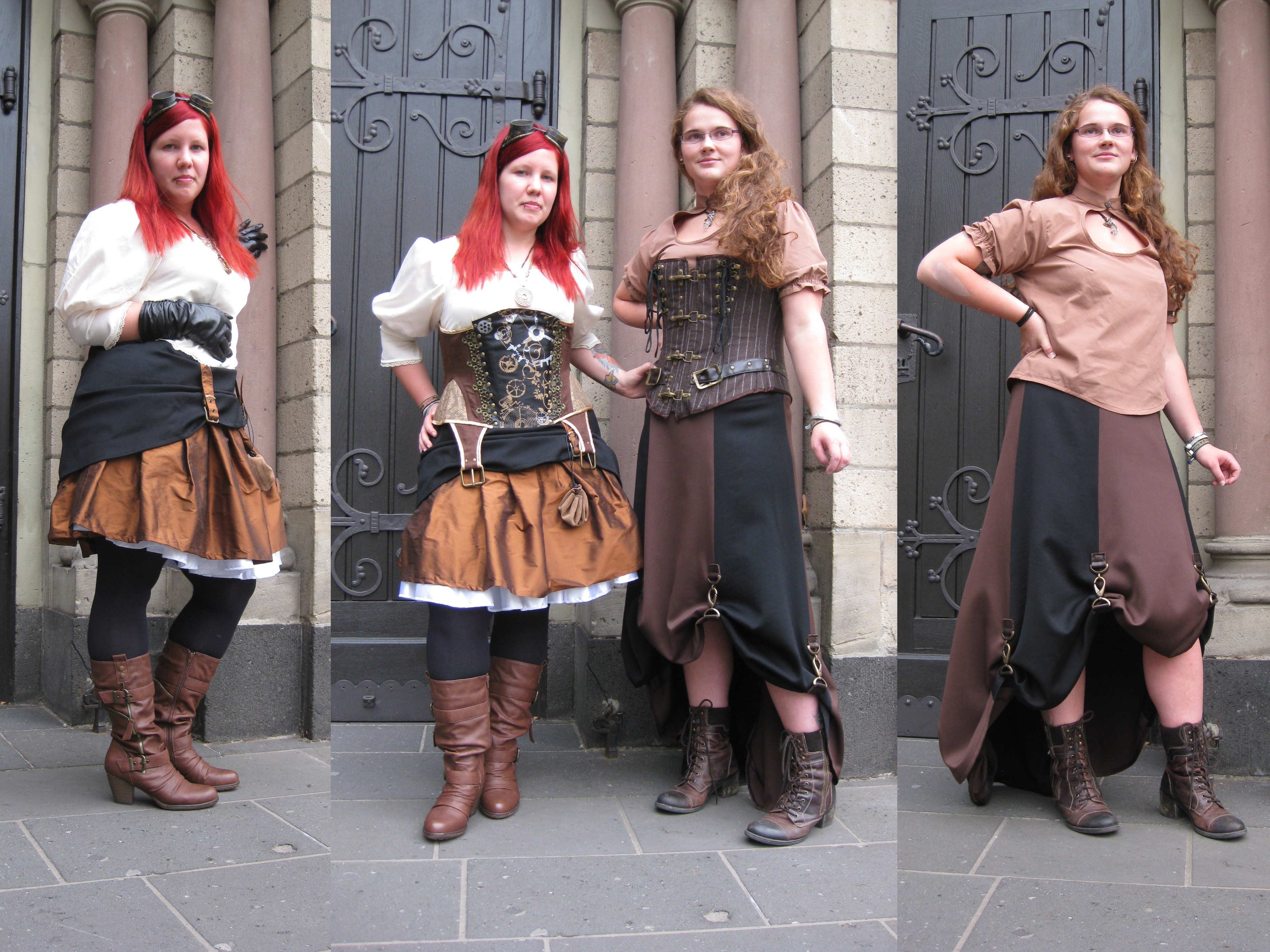 Bild: Zwei Outfits im Steampunk-Stil.